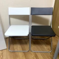 美品✨ 廃盤✨IKEA JEFF 折りたたみパイプ 2脚 白黒 モノトーン 北欧