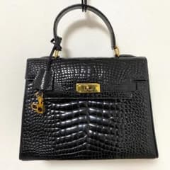 高級 定価100万 KAIYO 本革 シャイニークロコダイルレザー ハンドバッグ 高級 定価100万 KAIYO 本革 シャイニークロコダイルレザー