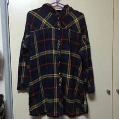 処分品❗️フード付きチェックシャツ☆のサムネイル