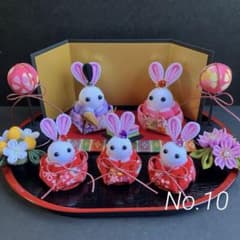 つまみ細工　ミニ　うさぎのお雛様　官女セットNo.02 つまみ細工 ミニ うさぎのお雛様 官女セットNo.10 - メルカリ
