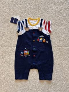 重ね着風ショートオール　紺　ミキハウス　70cm 正規品のサムネイル