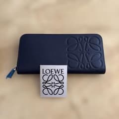 LOEWE ネイビー 長財布 保存袋付き - メルカリ