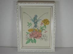 美品・額装付き】幻想アート作品／妖精とバラのイラスト - メルカリ