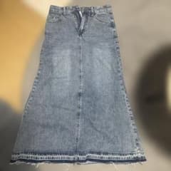 デニム ロングスカート カットオフ加工 Sサイズのサムネイル