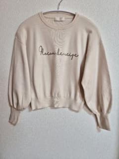 any SiS ロゴ刺繍 長袖ニット ベージュのサムネイル