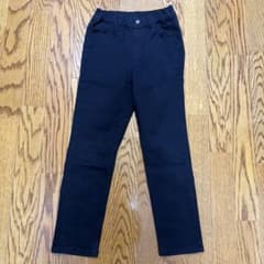 GU キッズ ストレッチパンツ 130 黒 長ズボン チノパンのサムネイル