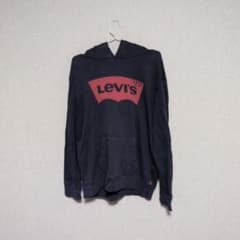 Levi's ロゴプリント プルオーバーパーカー ネイビーのサムネイル