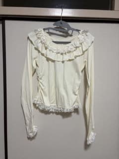 Merryjenny 新品タグ付きフリル レース 長袖 カットソー アイボリー 