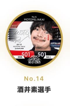 n*e様 DARTSLIVE カプセル 酒井素選手 No.14のサムネイル