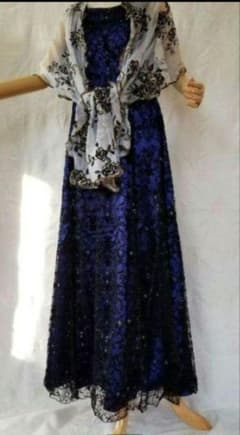 Utz 様⭐　社交ダンス&フォーマル　ノースリーブ　ロングドレス　ネイビー Utz 様⭐ 社交ダンス&フォーマル ノースリーブ ロングドレス