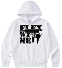 FLEX WIT ME パーカー ホワイト DAB着用 yoko swag S FLEX WIT ME パーカー ホワイト DAB着用 yoko swag S - メルカリ