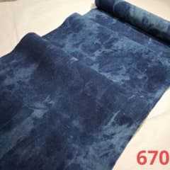 希少品=藍染=退色藍=古布木綿=JAPANブルー藍=昔布団皮3幅解き670-ウ