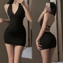 코스프레 의상 섹시 드레스 원피스 미니 타이트 카바 나이트웨어