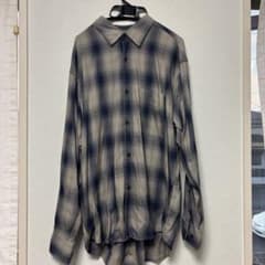 WYM 長袖 チェックシャツ ネイビー ベージュのサムネイル