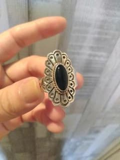 NAVAJO　シルバー　リング　オニキス　インディアンジュエリー　⚠️のサムネイル