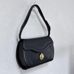 emanuel ungaro 本革 レザーハンドバッグ 黒 ゴールドチャーム