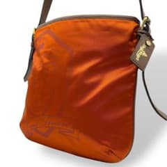 美品 ポールスチュアート ショルダーバッグ 斜め掛け ナイロン オレンジ ロゴ 美品 ポールスチュアート ショルダーバッグ 斜め掛け ナイロン