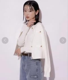 Mystrada 金釦ニットアンサンブル　白