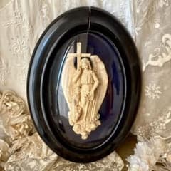 【希少】天使メダイヨン　エンジェルレリーフ　彫刻フレーム　フランスアンティーク 希少】天使メダイヨン エンジェルレリーフ 彫刻フレーム フランス