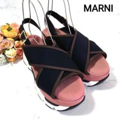 大きいサイズ】MARNI マルニ クロスストラップ サンダル 厚底 サイズ40