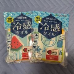 冷感タオル 2枚セット スイカ レモンのサムネイル