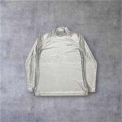 美品 ブリーフィング ゴルフ モックネック 長袖 Tシャツ 光沢 シルバーグレー 美品 ブリーフィング ゴルフ モックネック 長袖 Tシャツ 光沢 シルバー