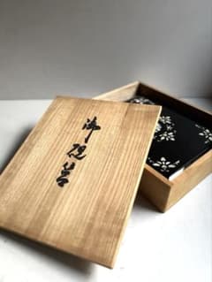 884 未使用 高岡漆器 螺鈿細工の硯箱 書道 硯 水滴 文箱 伝統工芸品