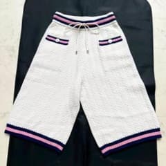 CHANEL 23SS バミューダパンツ ココマークボタン ケーブルニット 34 CHANEL 23SS バミューダパンツ ココマークボタン ケーブルニット 34