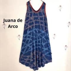 Juana de Arco ホォアナデアルコ ワンピース ワッフルM⭐︎南国の鳥 juana de arcoホォアナデアルコ ワンピース ドレス 花柄 ブルー - メルカリ