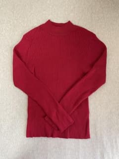 ハイネック リブニット レッド 長袖のサムネイル