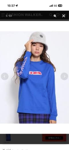 X-girl 長袖 Tシャツ ロンT ブルー サイズ2のサムネイル