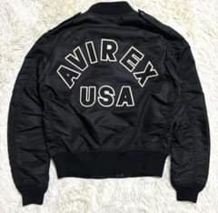 極美品 AVIREX フライトジャケット アーチロゴ コマーシャルロゴ M 黒