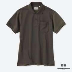 ユニクロ×エンジニアドガーメンツ　ドライカノコカラーブロックポロシャツ　オリーブのサムネイル