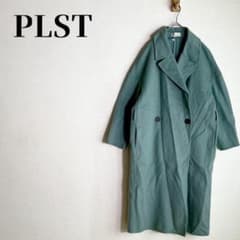 PLST　プラステ　ウールナイロンリバーコート　華奢見え　グリーン系　サイズS