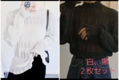 SHEIN シアー　シャーリング　ブラウス　2枚セットのサムネイル