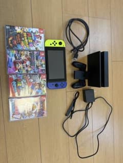 Nintendo Switch 본체 옐로우/블루 소프트 4개 첨부