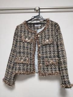 ツイードジャケット　韓国　新品　ブラウンのサムネイル