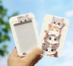 猫柄 パスケース 定期入れ ストラップ付き - 5