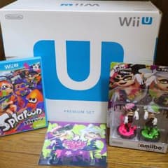 【美品！】Wii U プレミアム 本体／スプラトゥーンソフト／アミーボのサムネイル