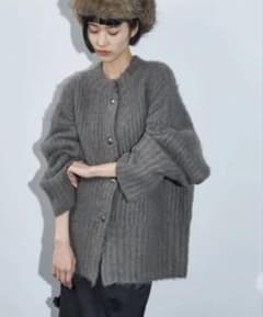 カーディガン 2WAYモヘアライクミックスシャギーニットカーディガン レディースのサムネイル