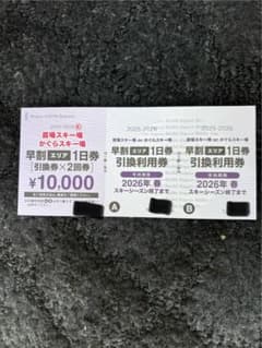 かぐらスキー場エリア1日券引換券2枚セット - メルカリ