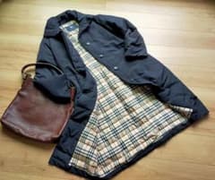 美品BURBERRY LONDONバーバリーダウンコートロング丈チェック柄40 