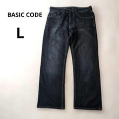 BASIC CODE ダークブルーデニム ストレートビッグサイズバック刺繍のサムネイル
