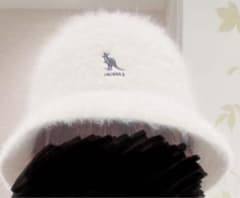 KANGOL  カンゴール　ハット　ホワイト　Casual型ベル型　ファー素材のサムネイル