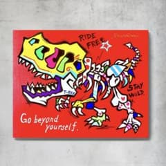 イ*ン様 原画 「MY WAY T-REX」 一点物 恐竜 ポップアート 龍ノツ 原画 一点物 T-REX ポップアート 恐竜 キャンバスアート - メルカリ