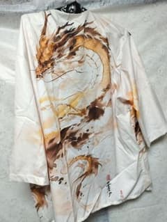 和柄 羽織 龍柄 ホワイト ブラックのサムネイル
