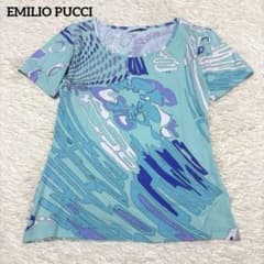 EMILIO PUCCI エミリオプッチ ストレッチ マルチカラー半袖カットソー エミリオプッチ 半袖カットソー プッチ柄 レーヨン ストレッチ