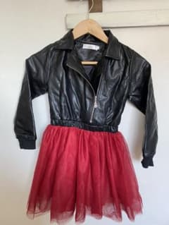 ワンピース  レザー風ワンピース 韓国子供服のサムネイル