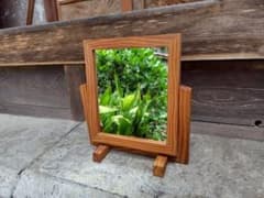鏡　ハンドメイド　木の家具　卓上　インテリアのサムネイル