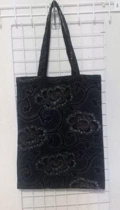 古布藍染 花柄 リメイクハンドメイド トートバッグのサムネイル